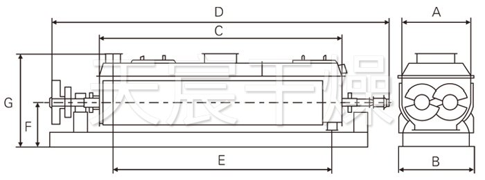 空心槳葉干燥機(jī)結(jié)構(gòu)示意圖